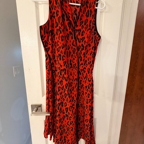 Diane von Furstenberg Red Leopard Print Dress – Size 6 - Picture 1 of 3